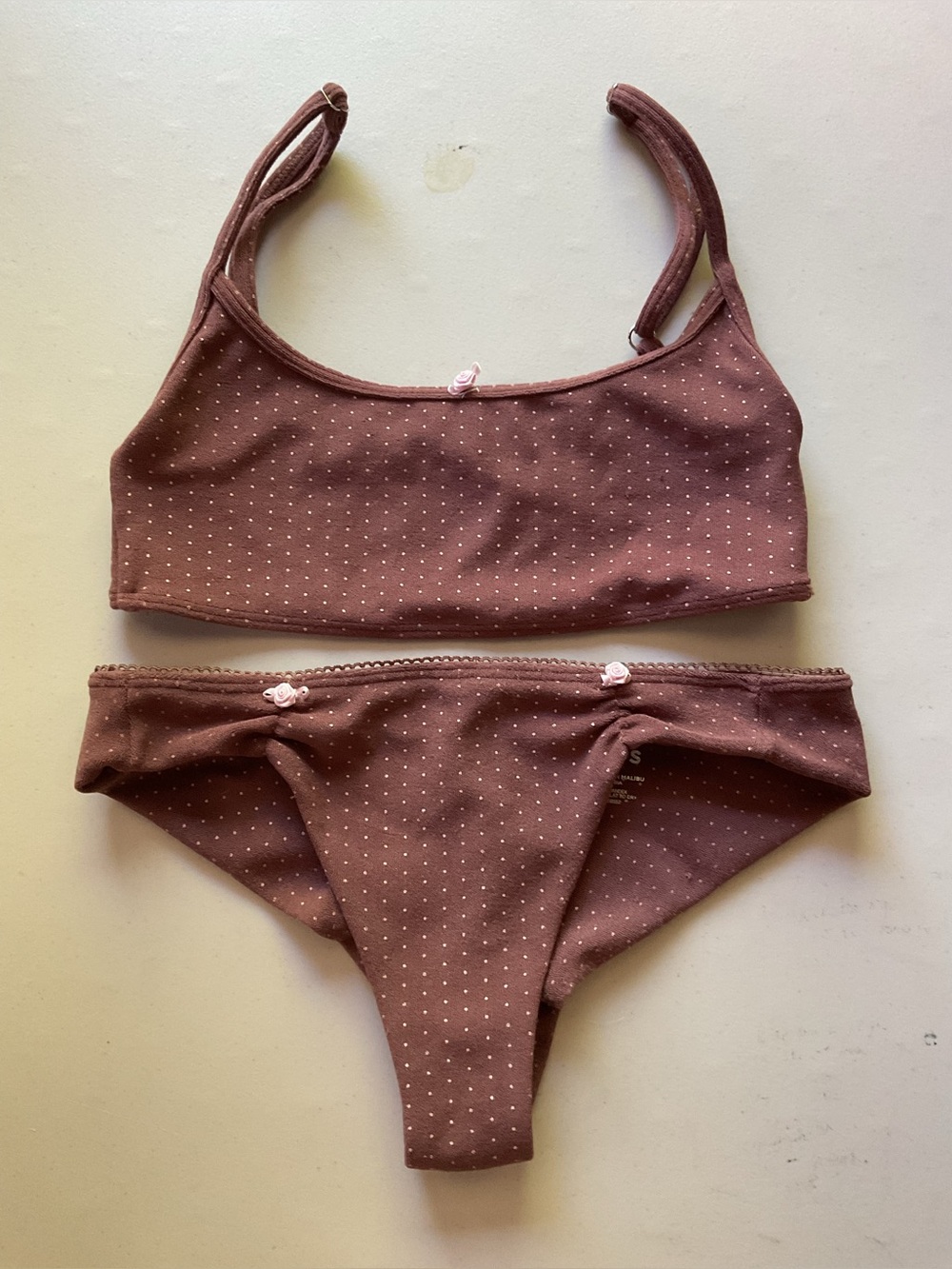 Frankies Bikinis Dallas Women’s Pink Dot Bikini Set Size S
